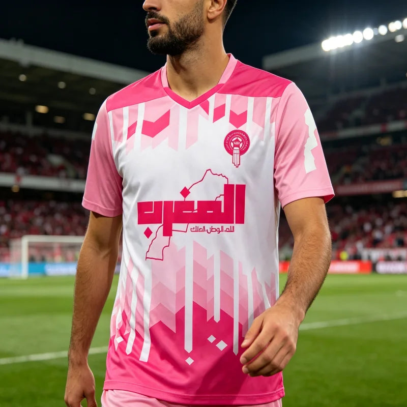 Maillot Femme Maroc 2026 🇲🇦 – Lionnes de l'Atlas | Rose | Enfant & Adulte