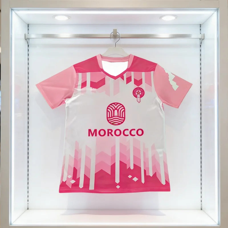 Maillot Femme Maroc 2026 🇲🇦 – Lionnes de l'Atlas | Rose | Enfant & Adulte